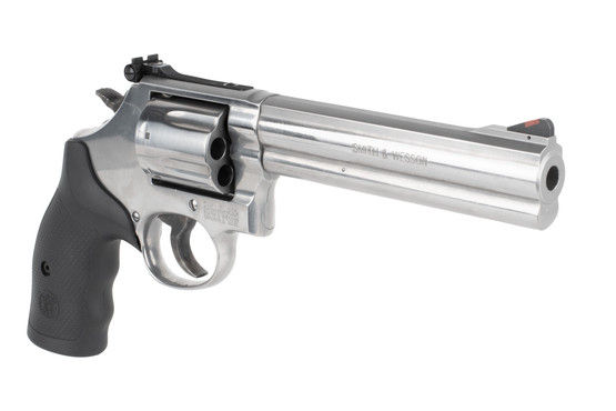 Smith & Wesson Model 686 357 magnum revolver features a 6 inch barrel